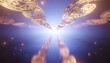 © Rani - Create a captivating impression of growth and energy with this image featuring flowing golden elements dynamic light effects and glowing particles that evoke a sense of innovation and