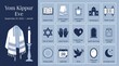© Money - Yom kippur eve illustration with icons and prayer symbols