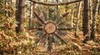 © Relaxing - A symbolic sun made from natural materials — wood, pine branches, dried grasses