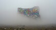 © Thoriq Zihni - Graffiti wall fragment in thick fog