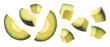 © Photo Find - Falling avocado slices and cubes isolated on transparent background