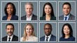 © RizalM - Portrait collage of diverse multi-ethnic business professionals