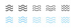 © KARIM MIA - Water Waves Symbol featuring simple wavy lines, water flow graphics, sea ripple imagery, clean water concepts, minimalist signs, and modern pictogram design vector