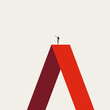© jozefmicic - Business career vision vector concept. Symbol of female leadership, corporate success, future opportunity, strategic planning. Minimal design eps10 illustration.