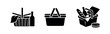 © Lili - Set of picnic basket icons. Outdoor meal and leisure activity symbols.