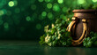 © BlackBridge Media - St Patricks Day Background with Golden Horseshoe and Shamrocks