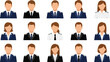 © rezaul4022 - Collection of airline pilot and flight crew avatar icons in blue and black uniform vector art
