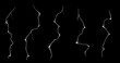 © Meloste - Flash of lightning beam streak electric energy effect in back and white alpha background