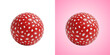 © MDMAHMUD - Red ball with organic white spots isolated on transparent background