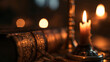 © BlackBridge Media - Ancient Leather Book Beside Glowing Candle Flame