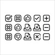 © Shakhaot - Yes and No Approval Decision Outline Vector Icon Set