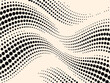 © Fernando Sanso - Abstract black and white background with dynamic wavy halftone dot pattern.