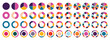 © ColourfulCreations - Pie chart set. Circle pie chart infographics. Pizza part slice graph vector diagram. Round wheel divide into equal segments.
