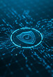 © 3Dsss - Data Protection Shield With Checkmark on Digital Cyber Network With Circuits