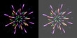 © ikril - Colorful pyrotechnics show. Realistic fireworks celebration isolated vector illustration. Beautiful light performance in night sky.