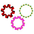 © Kravchenko - Colorful gear cog wheel star shapes set with red pink green vector