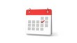 © Intellectual - 3d realistic calendar icon with red check mark symbolizing task completion and scheduling transparent background