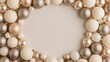 © Gulnaz - Glossy spheres in warm tones frame a soft beige center