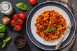 © myviewpoint - Penne con chorizo y setas Spanish style pasta