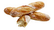 © Conor - Isolated fresh baked french baguettes, crusty bread with flour, tasty bakery product
