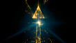 © Jack - A radiant digital arrow ascending represents business improvement, financial prosperity, and technological innovation on a dark surface