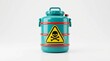 © Saepul - Industrial toxic waste container with hazardous warning sign and skull symbol on white background