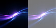 © Pro_Light - Abstract blue and purple light trail wave. Dynamic glowing neon curves on black and transparent background. Motion energy design element