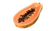 © Ramsey - Fresh ripe slice of tropical exotic papaya fruit isolated on transparent background.