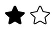 © MdDelowar - Five pointed star icon set in solid black and outlined style with favorite