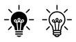 © MdDelowar - Glowing light bulb with visible filament icon set electricity innovation