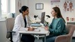 © patricia - Doctor consulting with patient in clinic office, discussing health concerns