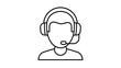 © Cian - Isolated outline icon of a helpful customer support representative wearing a headset