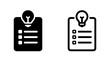 © MdDelowar - Creative brief vector icons featuring clipboard, checklist, and lightbulb idea concepts in black