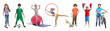 © New Africa - Children with various sports equipment, collage of portraits on white background. Classes in different sporting activities