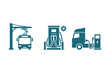 © AndhikaRff - Electric bus and truck charging station infrastructure icons on white background