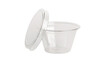 © Andrei - Isolated disposable clear plastic food container with lid for sauces or samples