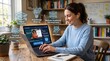 © Relaxing - Person using laptop with e-learning and education icon. online learning concept, digital education, virtual classroom, AI tutor, knowledge sharing, training study course, remote academic development