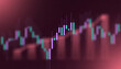© Durjoy - Abstract financial trading chart with purple and green candlestick patterns and market indicators showing cryptocurrency price fluctuations and stock market trends
