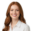 © Ayesha - Happy young woman with red hair smiling at the camera isolated on transparent background
