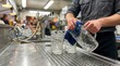 © Bohdan - Bartender Polishing Glass Beer Steins at a Bustling Pub Counter