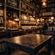 © Al-Malmi - interior of a audio store empty table