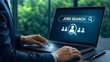 © MSTNAZMIN - Navigating the modern job market a business professional utilizing technology for online job searching and career advancement opportunities