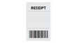 © Suborna - White retail receipt template featuring the word receipt printed at the top and a barcode at the bottom template purchase transaction illustration isolated business commerce shopping