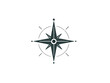 © Svetlana - Minimal compass rose symbol representing navigation, direction, travel and strategic decision making, isolated on a clean white background with generous copy space.