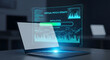 © Jetsada - Modern Laptop Computer Displaying a Digital Virtual Patch Update Progress Bar and Cybersecurity Data Visualization Interface