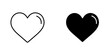 © Win - Heart icon flat outline in black