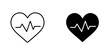 © Win - Heartbeat icon flat outline in black