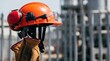 © Imam - Construction safety helmet with protective goggles, ear protection and work gloves at building site. Personal protective equipment for industrial work, construction safety and workplace protection.