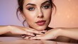 © Alexander Chaykin - Beautiful Woman Beauty Portrait With Emerald Eyeshadow and Red Lips
