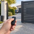 © Alex_Kalin - Hand operating remote control to open modern gate at home